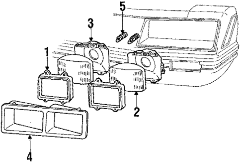 Headlamp Components for 1986 Ford Mustang #0