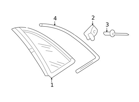 Glass & Hardware for 2005 Audi A4 Quattro #2