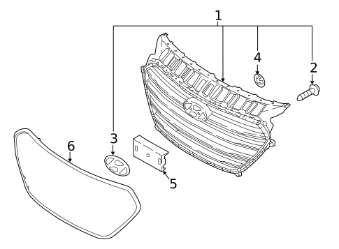 Grille & Components for 2017 Hyundai Elantra GT #0