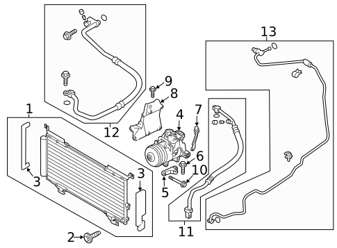 Condenser, Compressor & Lines for 2019 Subaru Legacy #0