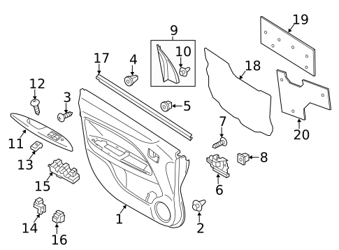 Interior Trim - Front Door for 2007 Mitsubishi Outlander #2