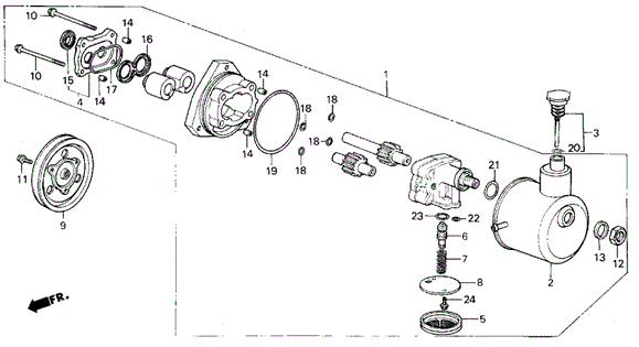 P.S. Pump Components (2) ('85-'87) 4DR for 1987 Honda Civic #0