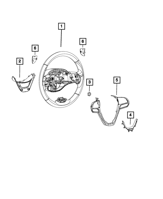 5QV36XSAAB - Steering: Steering Wheel Bezel for Jeep: Cherokee, Grand Cherokee Image