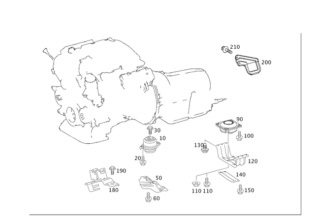 3060 - Engine Suspension: Bolt and Washer Assembly for Mercedes-Benz Image image