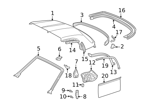 Top & Components for 2002 Toyota MR2 Spyder #0