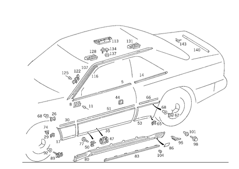 Outside Attachment Parts for 1988 Mercedes-Benz 300CE #1