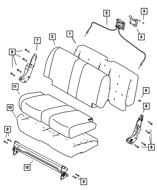 68035616AA - Interior Trim: Rear Seat Back for Mopar Image