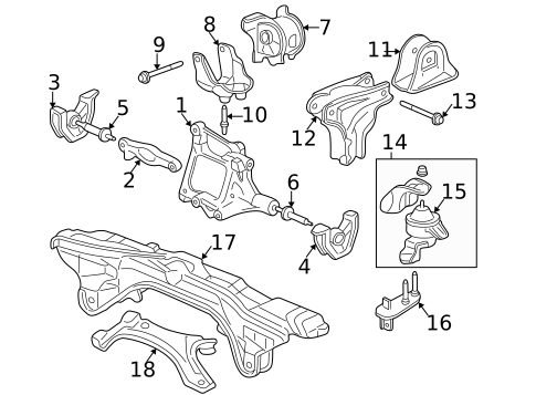 Engine & Trans Mounting for 2001 Honda CR-V #0