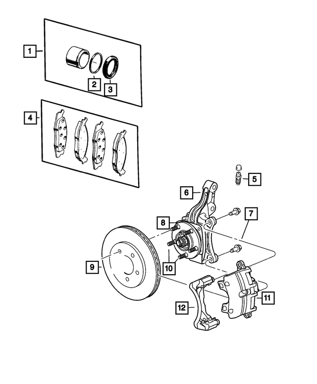 R5191239AB - Service Brakes: Disc Brake Caliper Assembly, Remanufactured, Left for Chrysler: 200, Sebring | Dodge: Avenger, Caliber | Jeep: Compass, Patriot Image