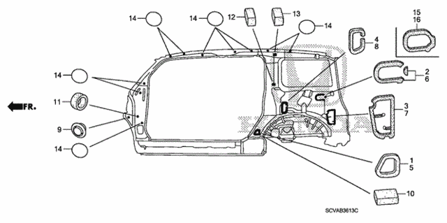 Grommet (Side) for 2007 Honda Element #0
