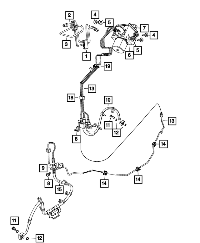 « 68073199AB – Brakes : Canalisation De Frein Agrafe pour Mopar Image »