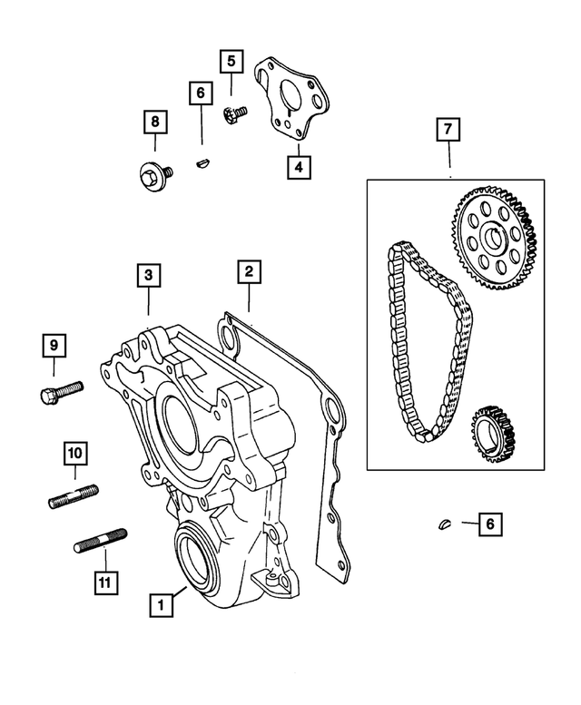 6029411 - Engine 3.9L Six Cylinder: Crankshaft Sprocket Key for Mopar Image