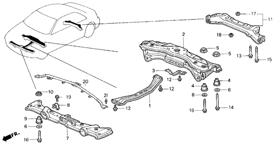 Rear Beam - Cross Beam (V6) for 1996 Honda Accord #0
