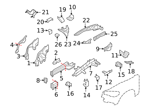 Structural Components & Rails for 2013 BMW X6 #0