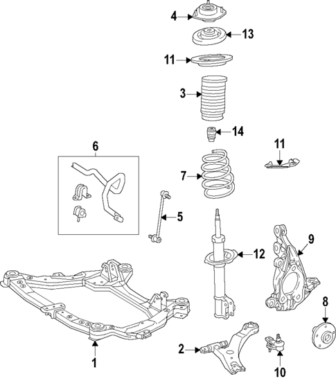 Front Suspension for 2023 Toyota Highlander #0