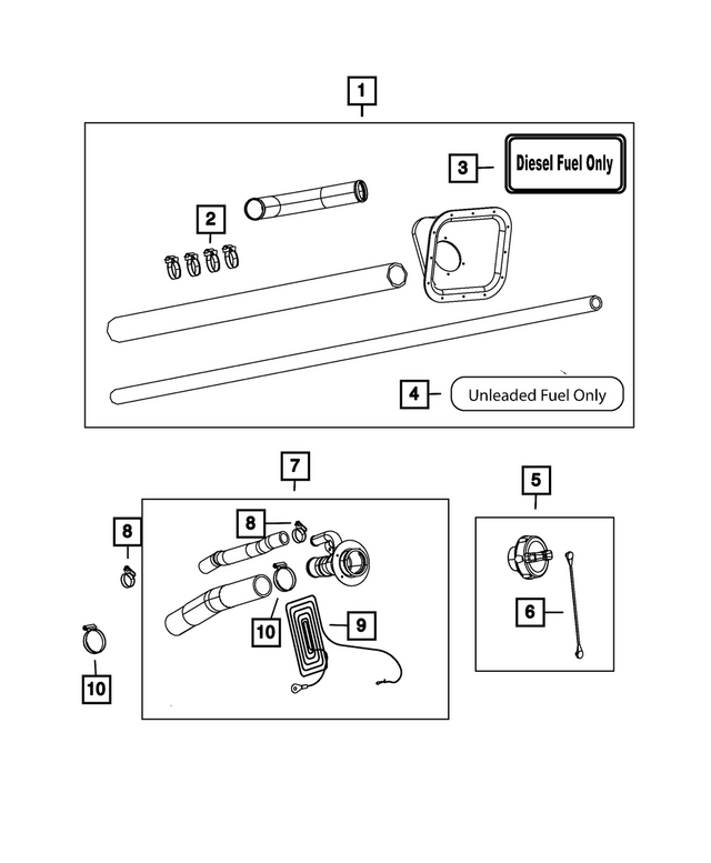 4766586AA - Fuel and Accelerator Pedal: Fuel Filler Cap Tether for Mopar Image