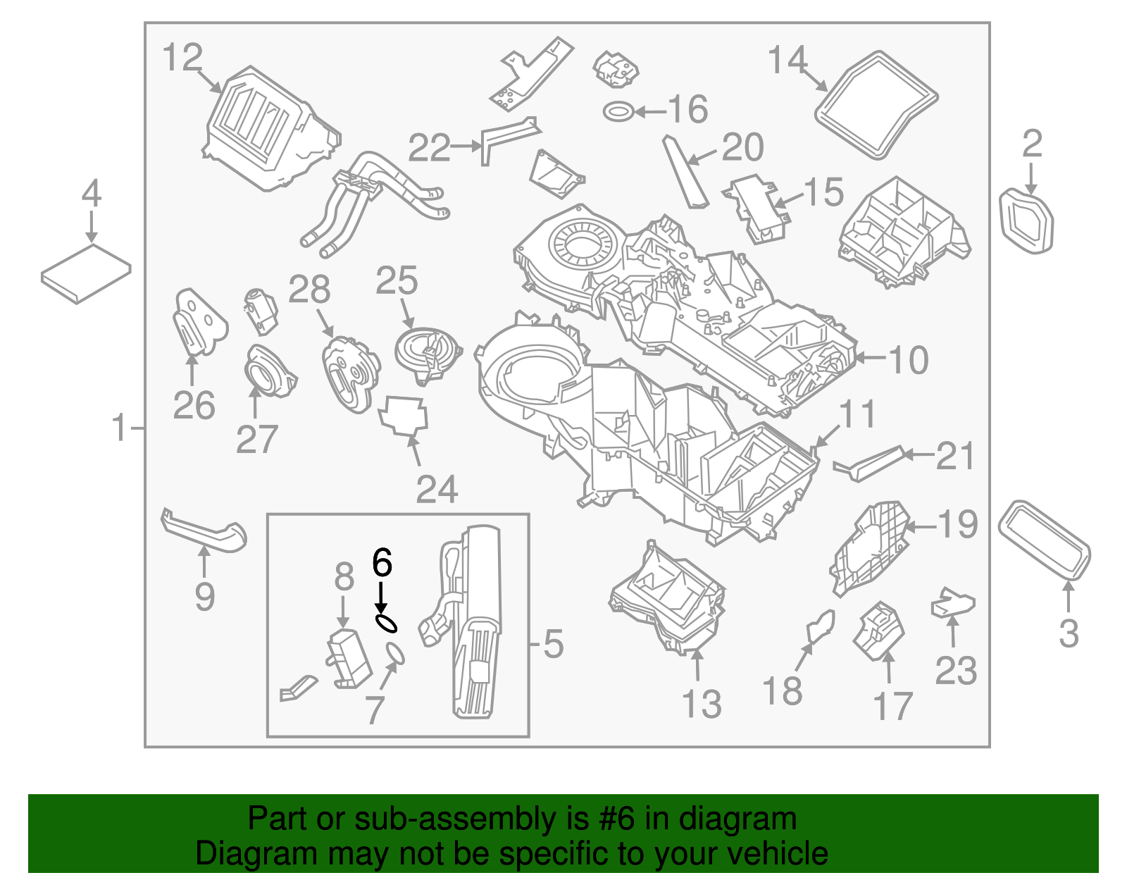 Evaporator Assembly Upper Seal - Nissan (92476-5Z000)