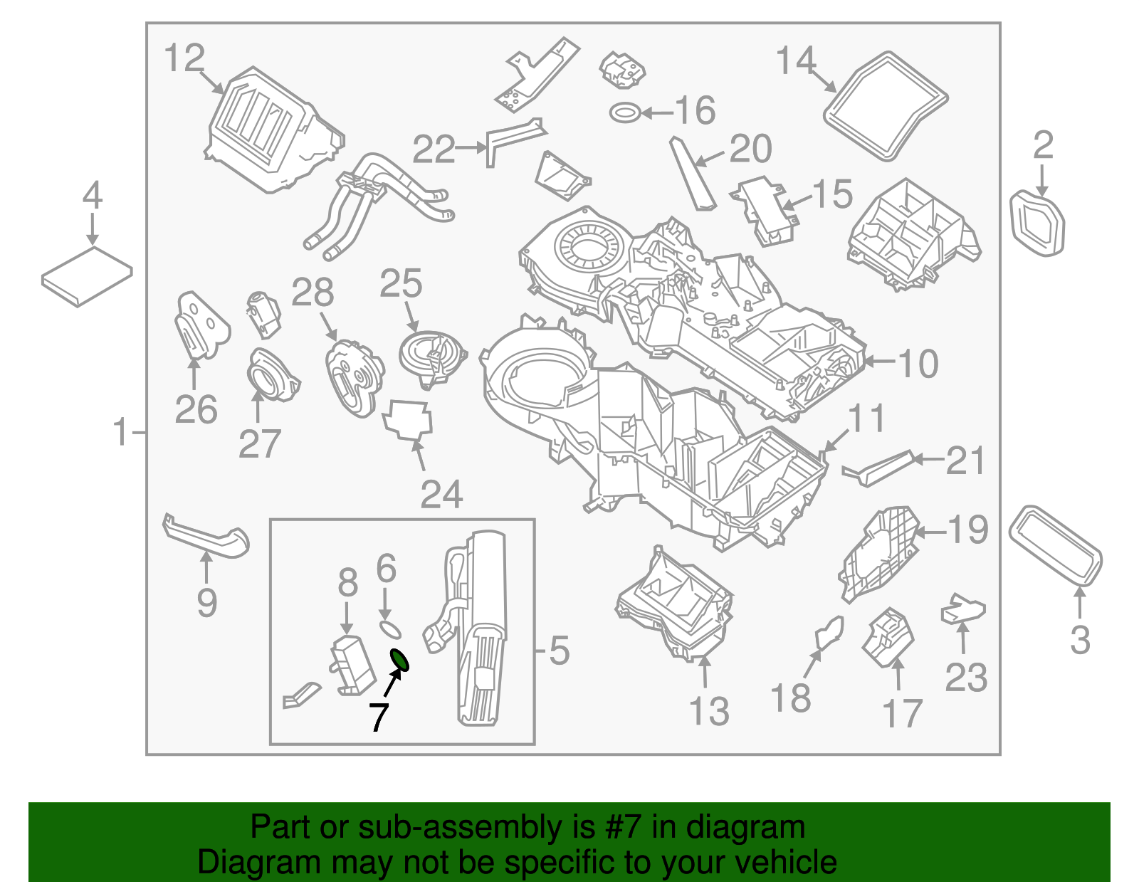 Evaporator Assembly Lower Seal - Nissan (92477-5Z000)