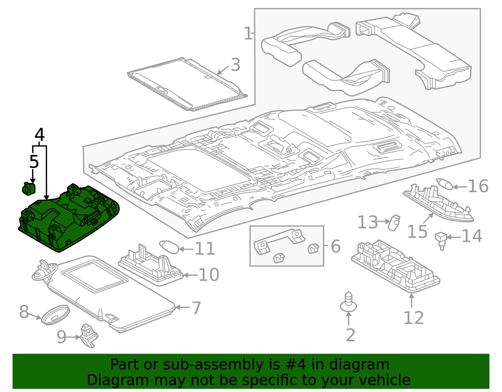 63650-0E401-B0 - Map Lamp Assembly 2020-2022 Toyota