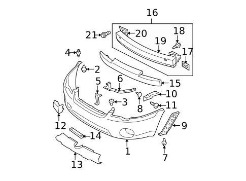 Bumper & Components - Front for 2005 Subaru Outback #0
