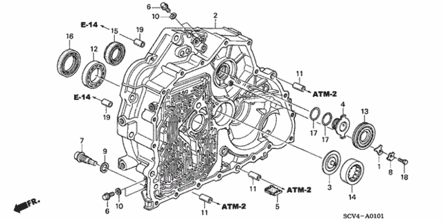 AT Torque Converter Case (4WD) for 2005 Honda Element #0