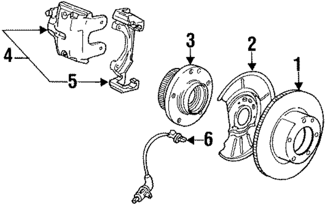 34111160365 - : Disc Brake Caliper Bracket for BMW: 540i, 735i, 735iL, 740i, 740iL, 750iL Image