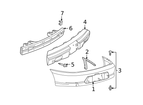 Bumper & Components - Rear for 2002 Pontiac Sunfire #1