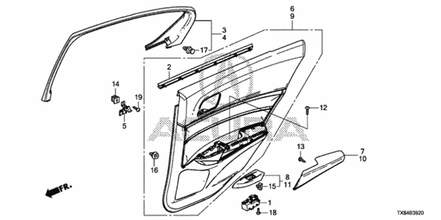 Rear Door Lining for 2013 Acura ILX #0