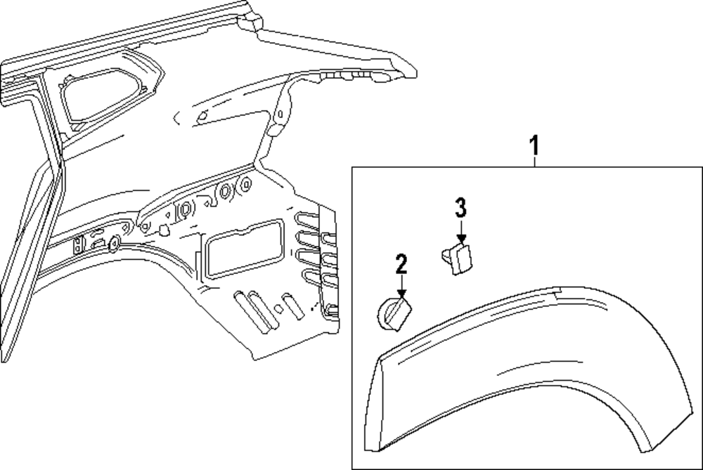 2024-2025 Chevrolet Trax Rear Passenger Side Wheel Opening