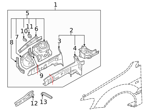 Structural Components & Rails for 2005 Mitsubishi Outlander #0