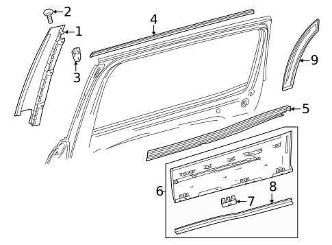 Exterior Trim - Rear Door for 2022 Mercedes-Benz EQB 350 #0