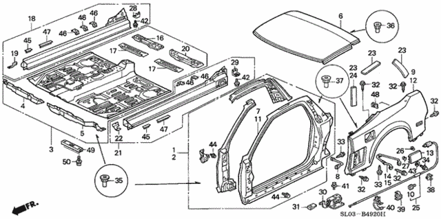 Outer Panel - Rear Fender (1) for 1993 Acura NSX #0