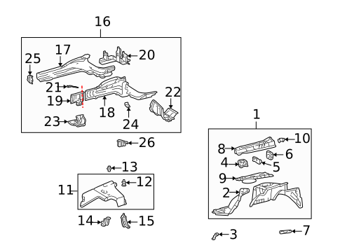 Structural Components & Rails for 2004 Lexus LS430 #0