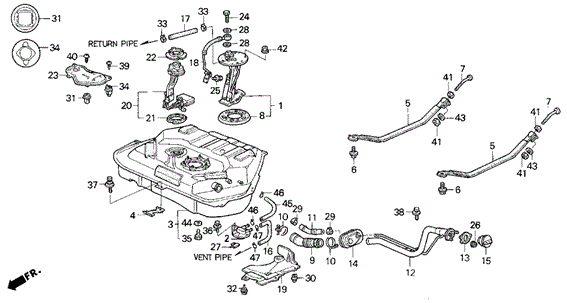 Fuel Tank for 1995 Honda Civic del Sol #0