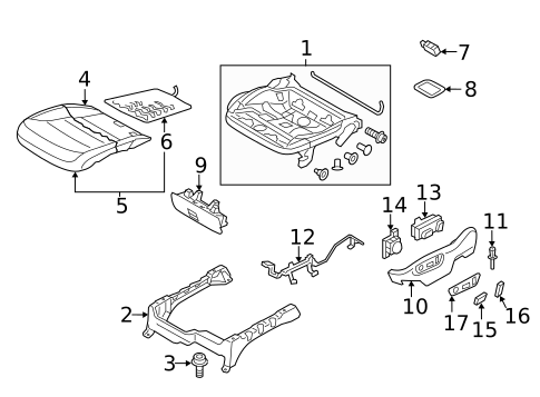 Front Seat Components for 2017 Volkswagen Touareg #1