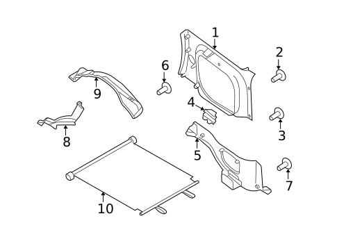 Interior Trim - Quarter Panels for 2000 Nissan Xterra #0