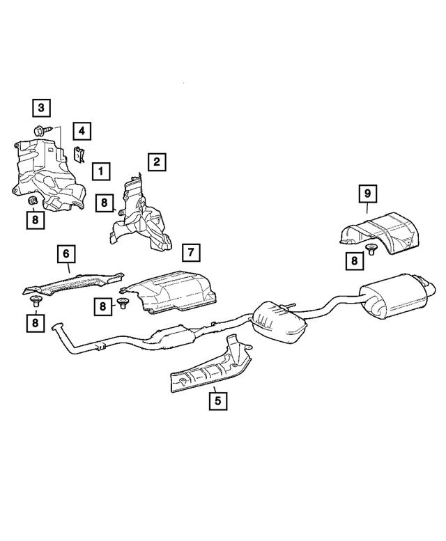 « 5097379AA – Exhaust : Thermique Ecran, Côté Droit pour Mopar Image »