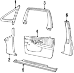 10261098 - Body: Pillar Trim for Chevrolet: Lumina APV | Oldsmobile: Silhouette | Pontiac: Trans Sport Image