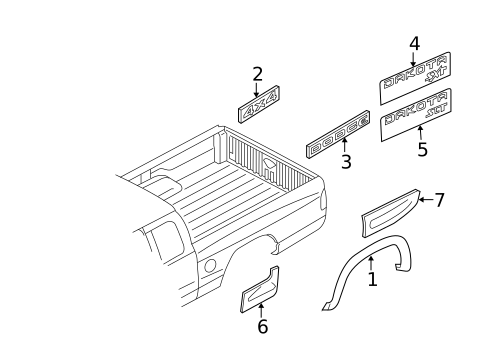 Exterior Trim - Pick UP Box for 2001 Dodge Dakota #0
