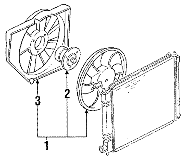 F3CZ8C607C - Cooling System: Fan Assembly for Ford: Escort | Mercury: Tracer Image