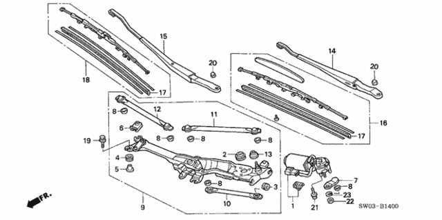 Front Windshield Wiper for 2001 Acura NSX #0