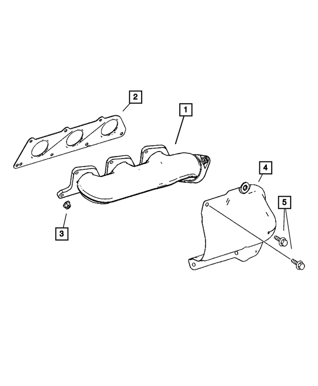 68011752AA - Engine 3.5L Six Cylinder: Exhaust Manifold, Left for Mopar Image
