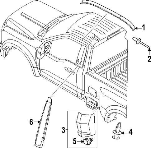 Exterior Trim - Cab for 2023 Ford F-450 Super Duty #0