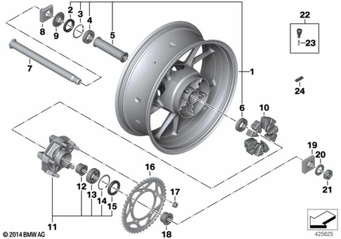 Wheels with Bearings for 2014 BMW-Motorrad S 1000 XR #0