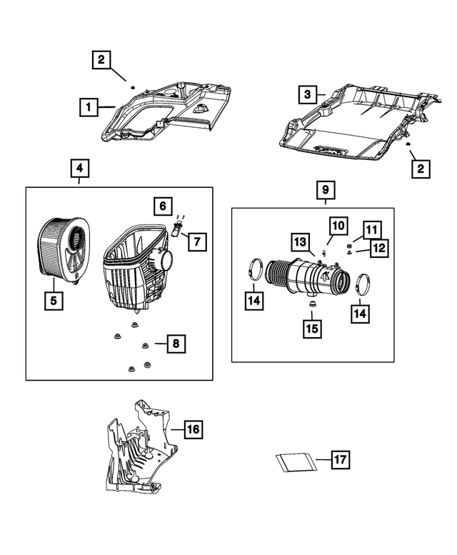 68572170AA - Fuel and Accelerator Pedal: Air Filter for Ram: 1500 Image