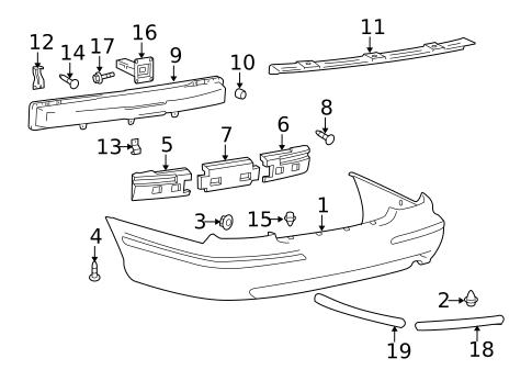 Bumper & Components - Rear for 2004 Hyundai XG350 #0