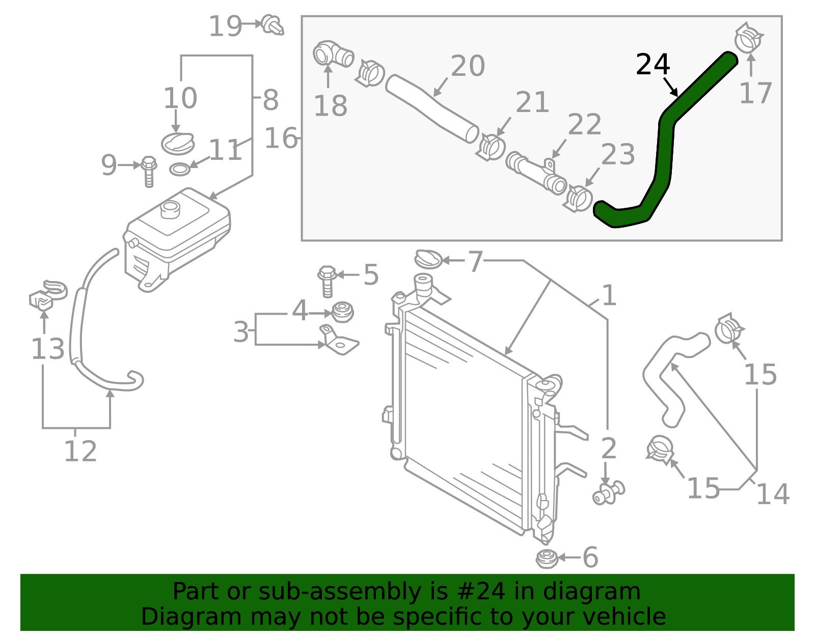 25415-C1100 - Lower Hose 2016-2020 Kia Optima | Kia.Parts Store