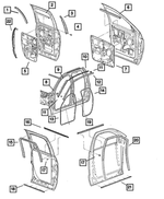 55276171AF - Doors and Related Parts: Rear Door Watershield, Left for Mopar Image