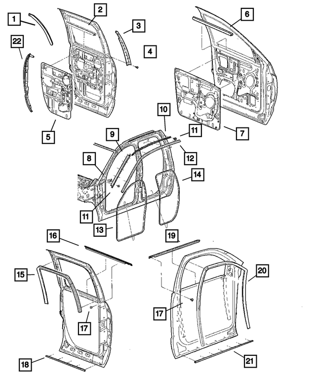 55276171AF - Doors and Related Parts: Rear Door Watershield, Left for Mopar Image