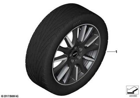 Wheel with Tire Set Summer for 2020 Mini Cooper S #3